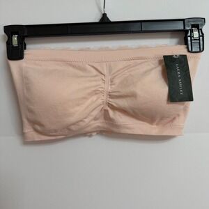 Laura Ashley Womens Pink Lace Bandeau Strapless Bra Top Pads Large Style LS7235